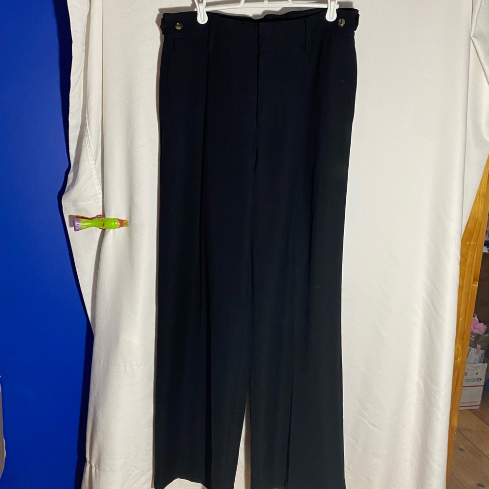 Vince Classic Black Wide Trousers, Size 12